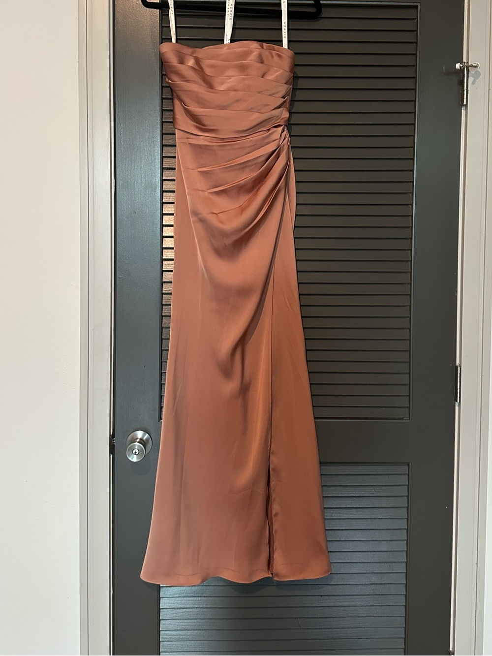 Azazie Strapless Satin Gown